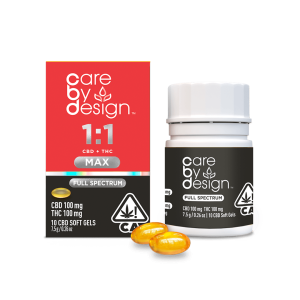Care By Design – 1:1 MAX CBD – 10ct Higher THC